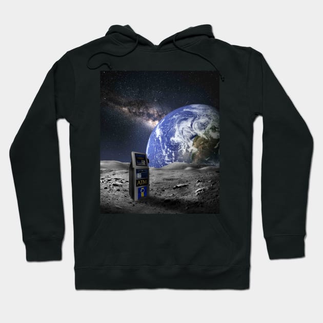 ATM On The Moon Hoodie by Random Galaxy